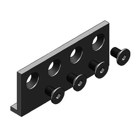 Orca Hardware Flat Track Connector Plate, BL Black Finish FT-CONNECT-BL